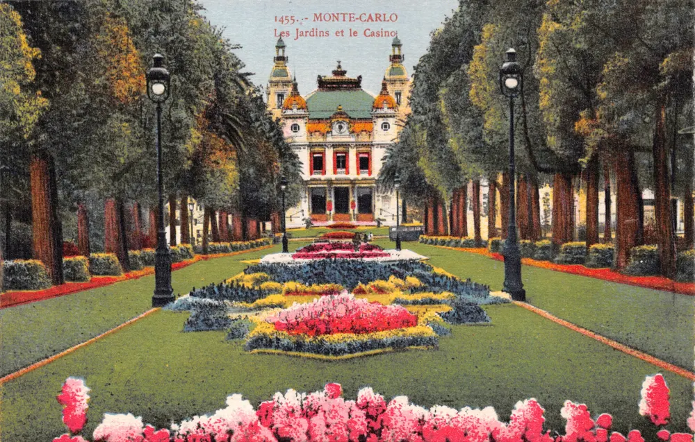 Monte-Carlo — Die Gärten und das Casino — Verlag La Carte Postale, Nice - Vorderseite