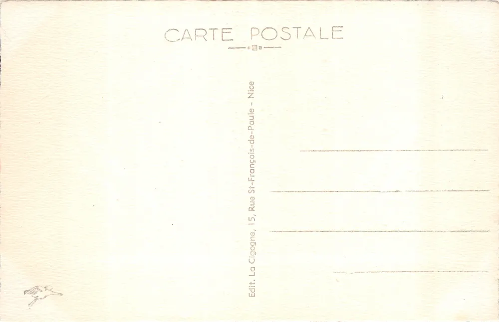 Monte-Carlo — Die Gärten und das Casino — Verlag La Carte Postale, Nice - Rückseite