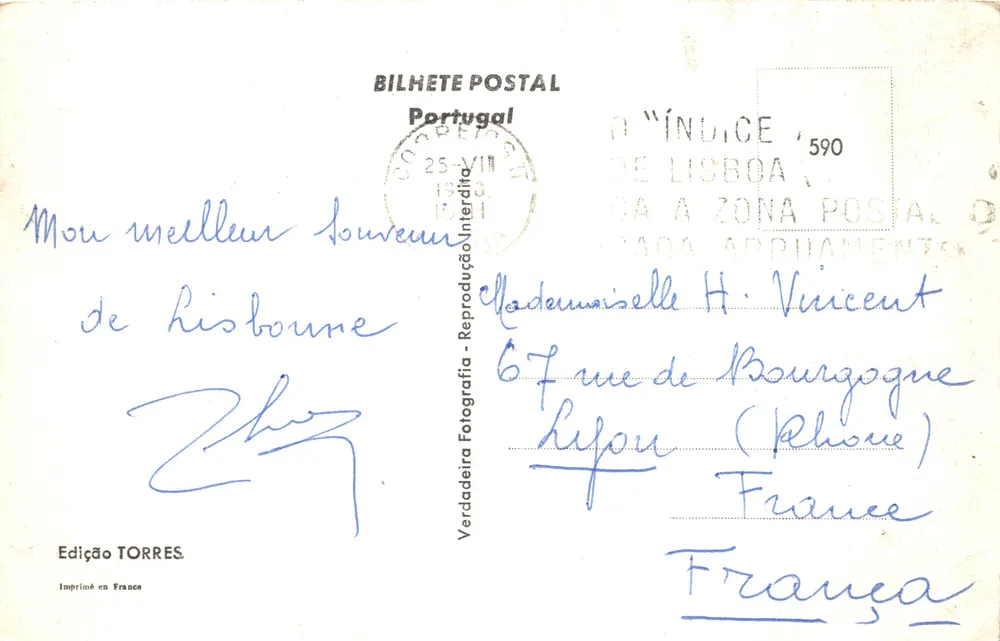 Lissabon. Turm von Belém — Verlag Édition TORRES, gedruckt in Frankreich - Rückseite