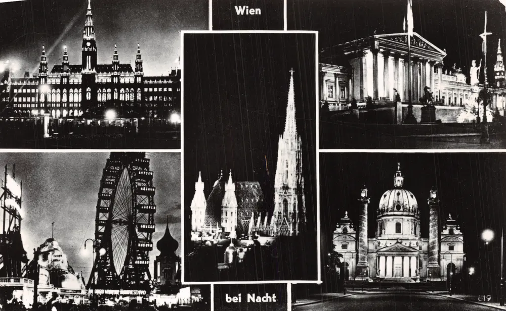 Wien — Ansicht mehrerer Denkmäler — Verlag 'Echte Photographie' Nr. 819 - Vorderseite