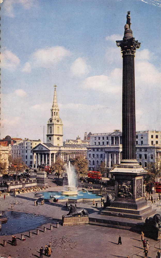 Nelsonsäule — Trafalgar Square, London — gedruckt auf Karte Nr. 761 - Vorderseite