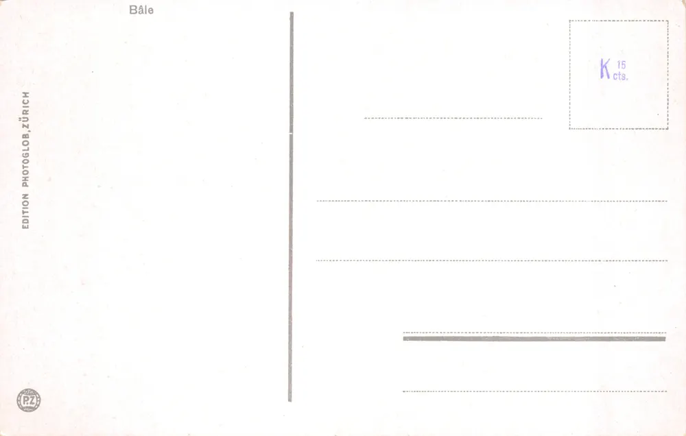 Luftbild von Basel — Verlag Edition Photoglob, Zürich, Nr. 5937 - Rückseite