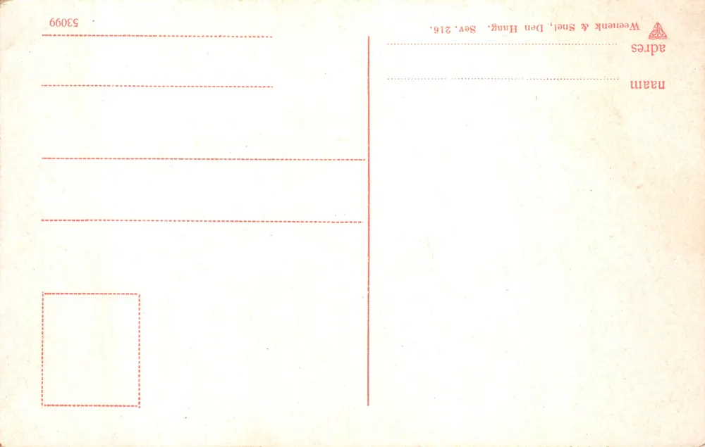 Scheveningen — Panorama der Strand und Küstenbauten — Verlag Weenenk & Snel, Den Haag - Rückseite