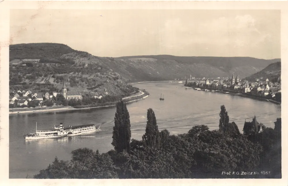 Ansicht des Rheins — Boppard — Verlag F.G. Zeitz, Nr. 1051 - Vorderseite