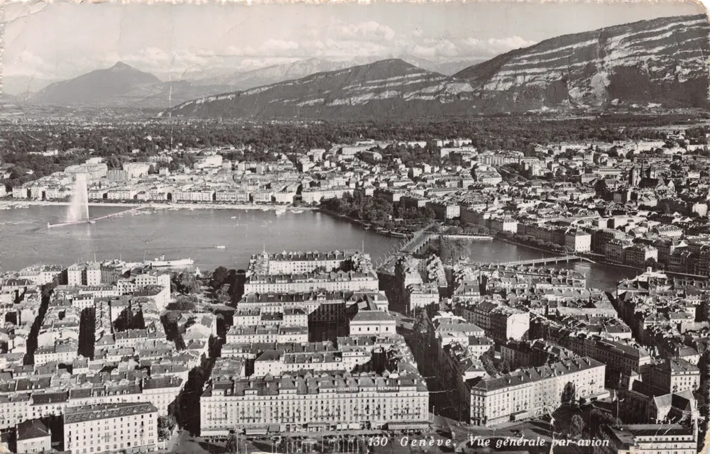 Genf — Allgemeiner Blick aus dem Flugzeug — Verlag C. SARTORI, Nr. 130 - Vorderseite