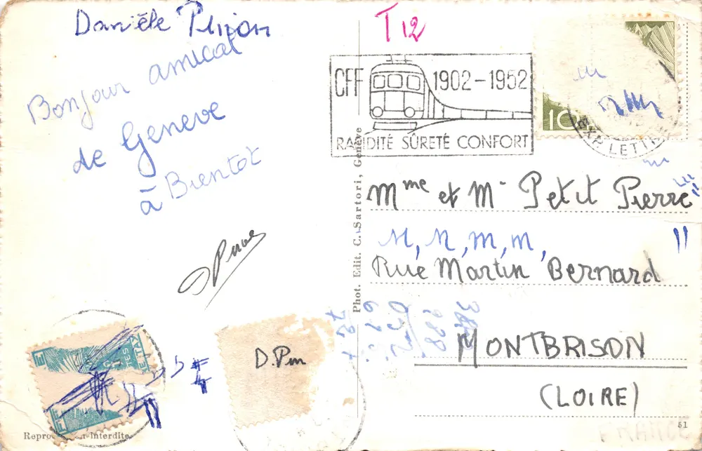 Genf — Allgemeiner Blick aus dem Flugzeug — Verlag C. SARTORI, Nr. 130 - Rückseite