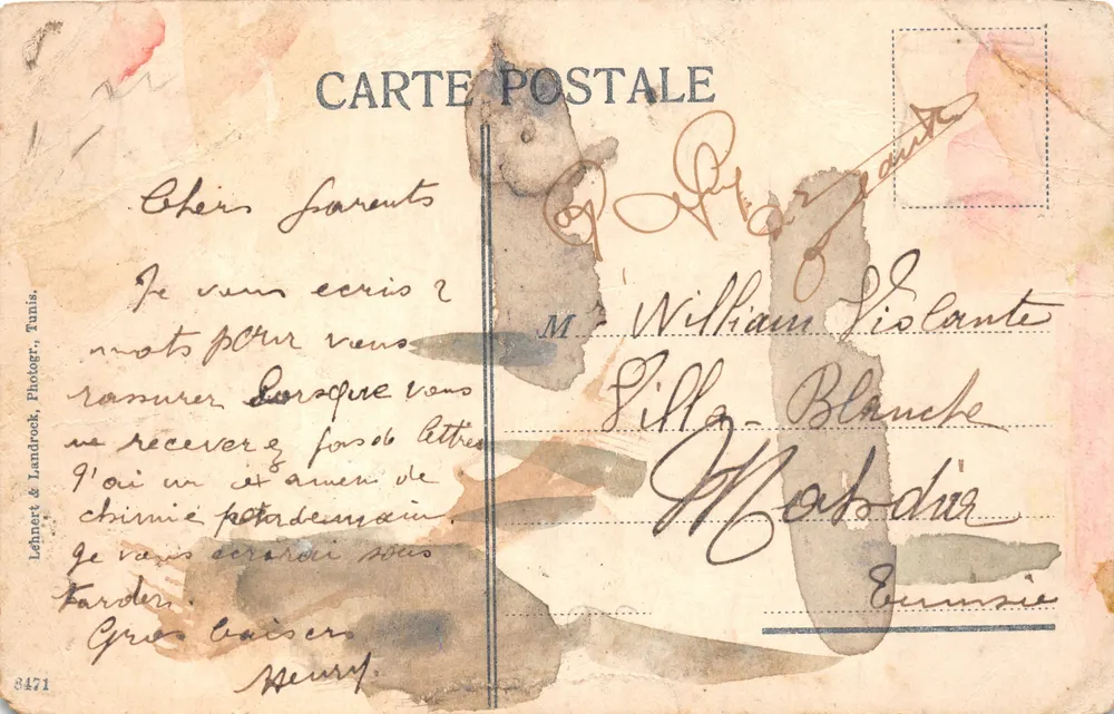 Gabès — Abreise einer Karawane — Lehner & Landrock, Tunis, Nr. 528 - Rückseite