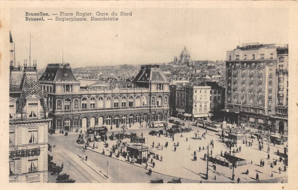 Bruxelles — Place Rogier, Gare du Nord — éditeur EVAARDS - Recto