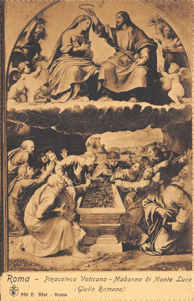 Madonna von Monte Luce — Gemälde von Giulio Romano — Pinacoteca Vaticana, Rom — Verleger Risi - Vorderseite