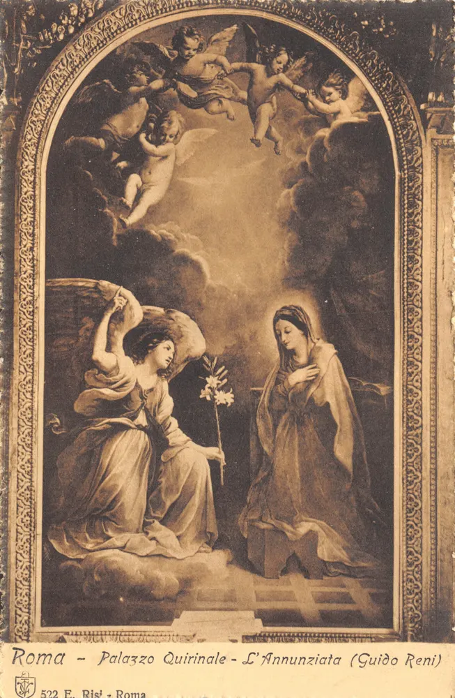 Roma - Palazzo Quirinale - L'Annunziata (Guido Reni) - Éditeur E. Risi - Recto