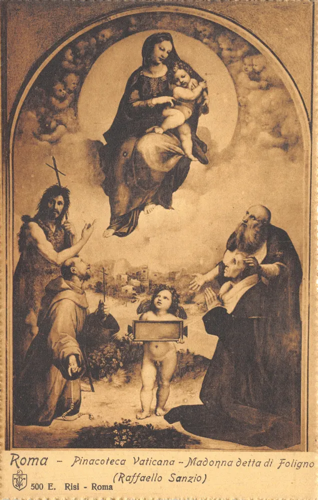 Madonna genannt Foligno — Gemälde von Raphael Sanzio — Verlag Risi, Rom - Vorderseite