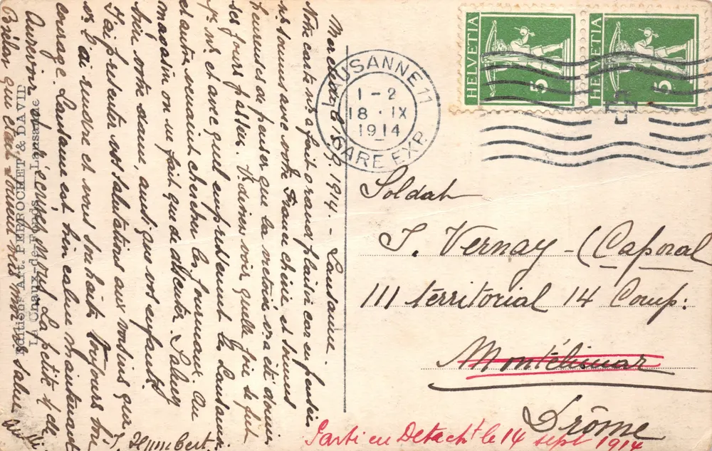 Lausanne — Place Saint-François — Verlag Bonnard, Nr. 1405 - Rückseite