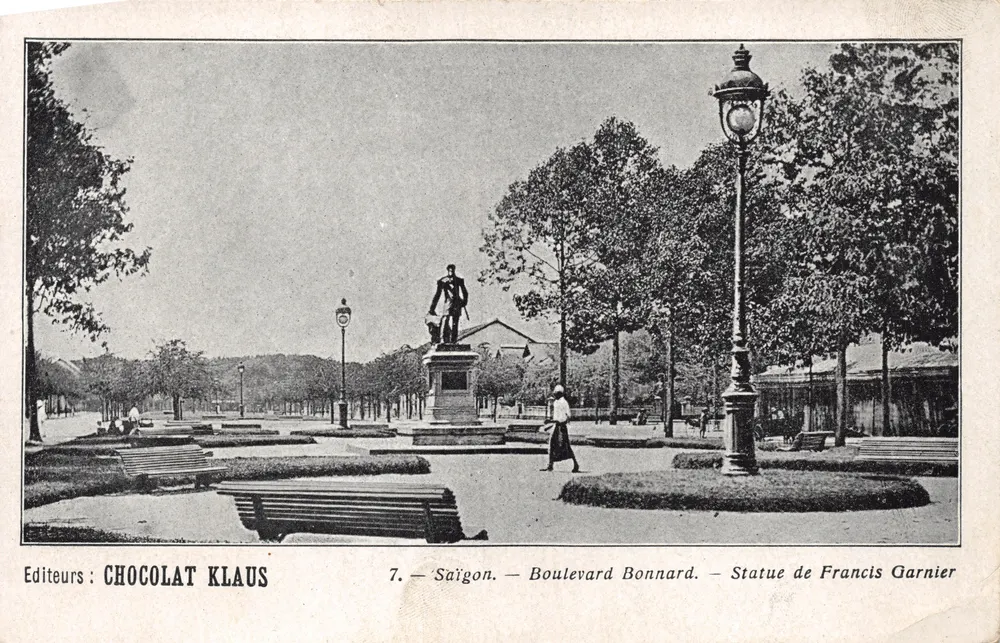 Saïgon — Boulevard Bonnard — Statue de Francis Garnier, éditeur CHOCOLAT KLAUS, n°7 - Recto