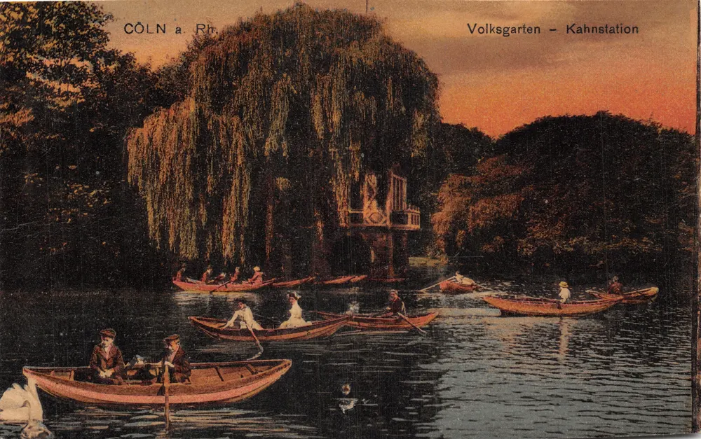 Coln a Rh. — Volksgarten - Kahnstation — Heuss & Co. Graph Kunstanstalt, Cöln-Lindenthal - Vorderseite