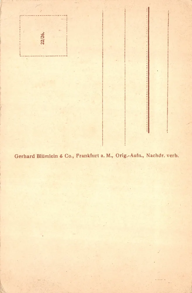 Frankfurt a.M., Schauspielhaus — Verleger Gerhard Blümlein & Co. n° 22/26 - Rückseite