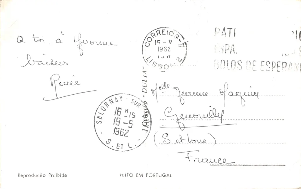 Costa do Sol—Estoril — Küstenblick mit Kiefer und Promenade — Verlag Reprodução Precibida - Rückseite