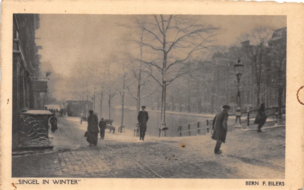 Singel en hiver — scène urbaine enneigée — Bern F. Eilers - आगे