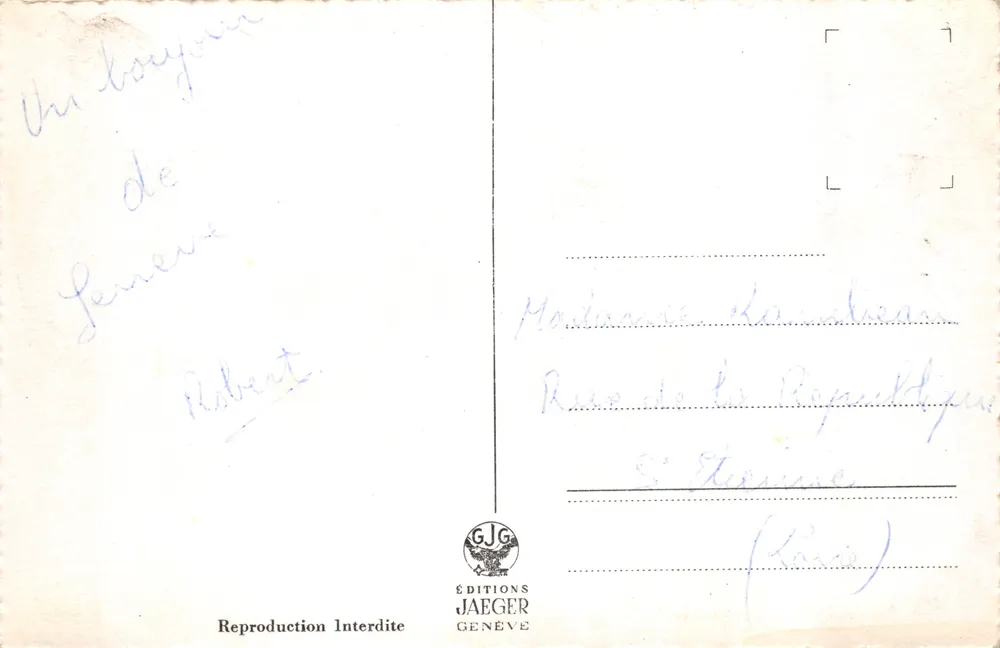 Genève — Hôtel Richemond — Éditions Jaeger - 뒷면
