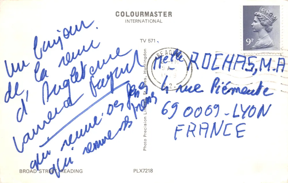 Manfield Street — Ansicht der Straße mit rotem Straßenbahn — Verlag COLOURMASTER INTERNATIONAL - Rückseite