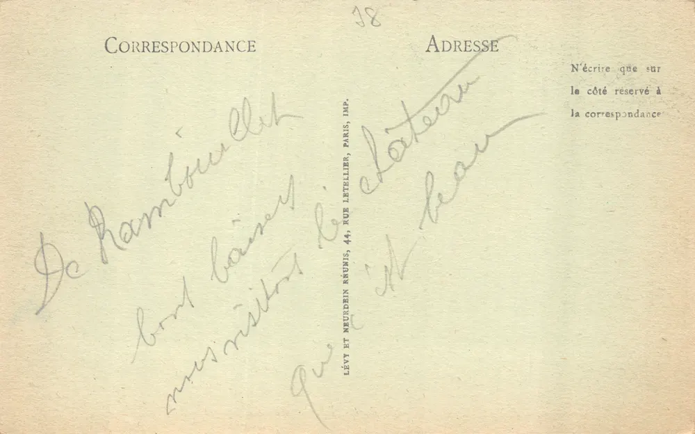 Rambouillet — Der Park — Ansicht der Île du Polager — LL. — Verleger LL - Rückseite