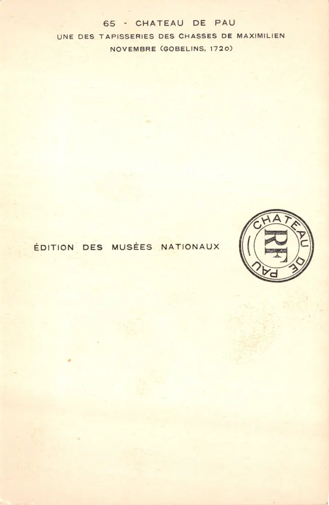 Jagd nach Maximilien — Jagdscene im Wald — Edition des Musées Nationaux - Rückseite