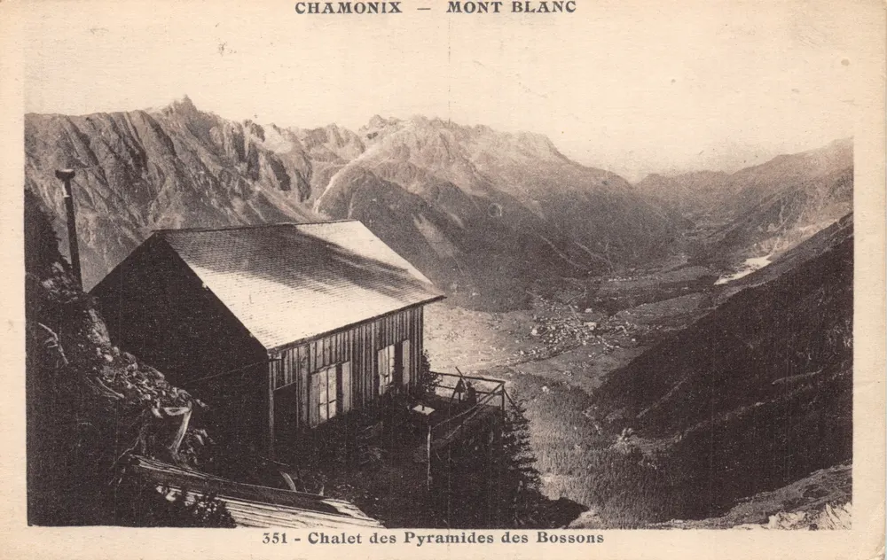 Chamonix — Mont Blanc — Chalet des Pyramides des Bossons — Verleger Aug. Couttet, n° 351 - Vorderseite