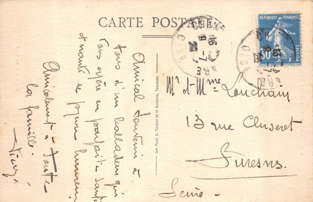 Château de Chantilly — Cour d'Entrée — Collection G. MacHand - Verso