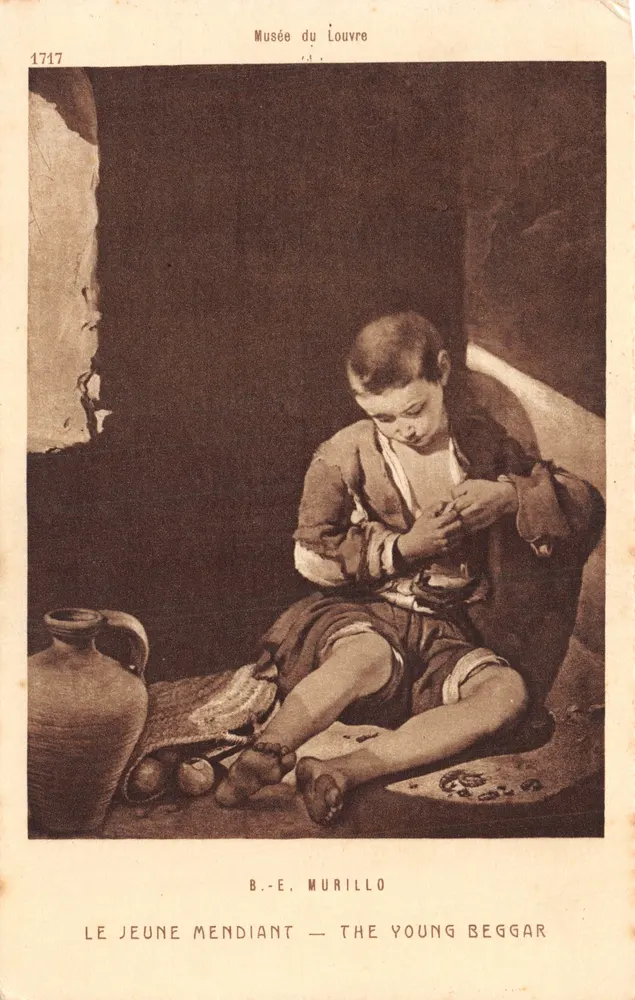 Der junge Bettler — Gemälde von B.-E. Murillo — Musée du Louvre — Verleger Braun & Cie, Paris - Vorderseite
