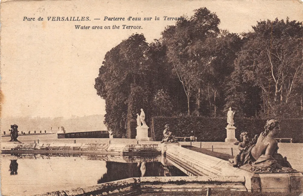 Park von VERSAILLES — Wasserparterre auf der Terrasse — Verlegerin Frau MOREAU, VERSAILLES - Vorderseite