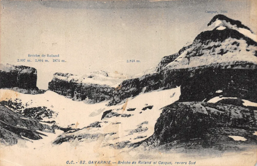 Brèche de Roland und Casque — Ansicht der schneebedeckten Gipfel — C.C. - 82. GAVARNIE - Vorderseite