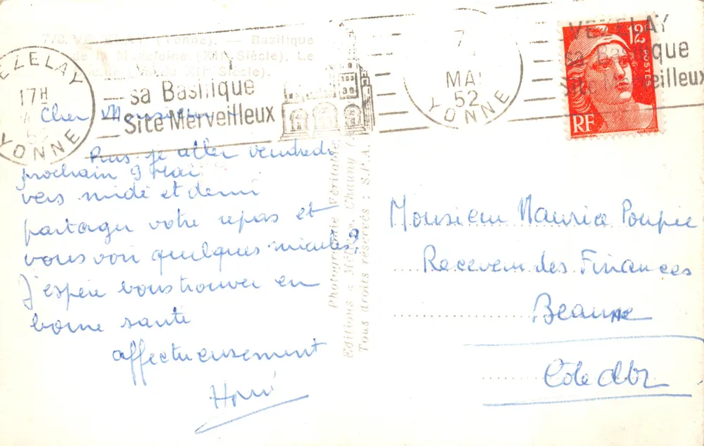 Basilique de la Madeleine — intérieur gothique — éditeur Mallié - Verso