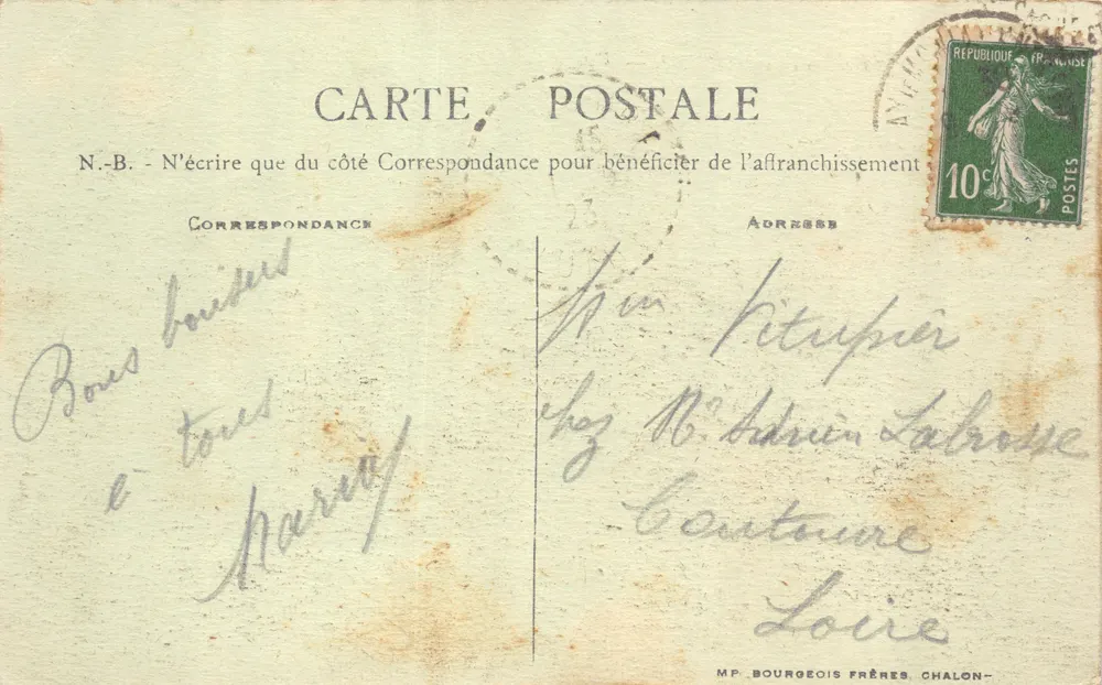 Paray-le-Monial — Vue Générale — B. F. Chalon - Verso