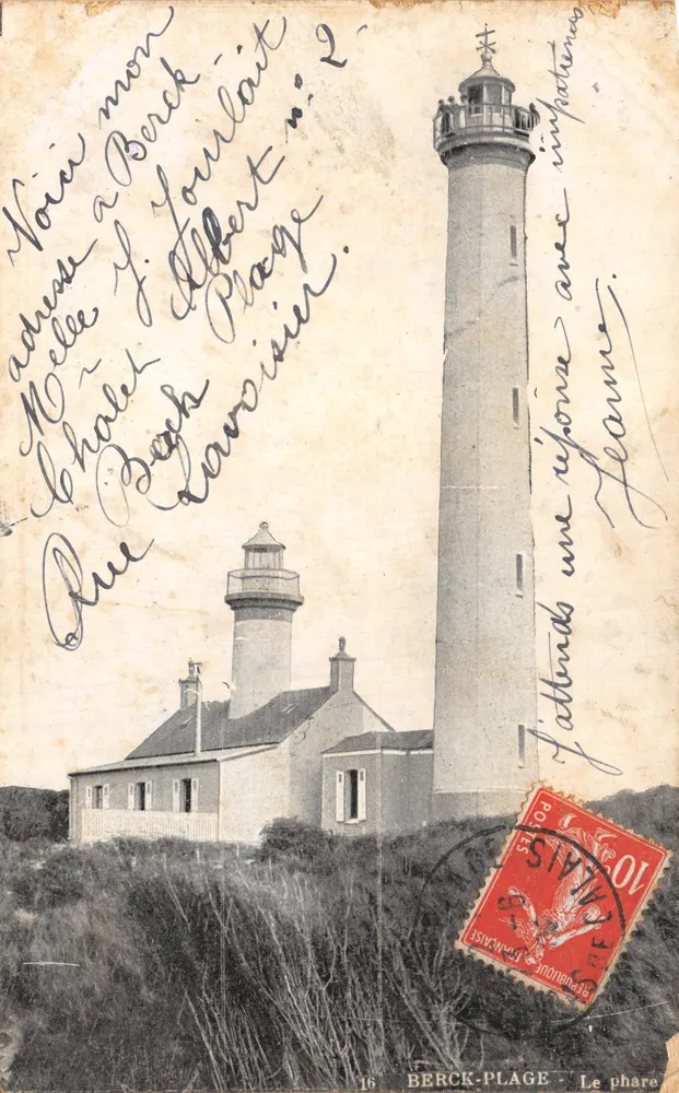 Berck-Plage — Le phare avec son bâtiment — éditeur Berck-Plage, n°16 - Recto