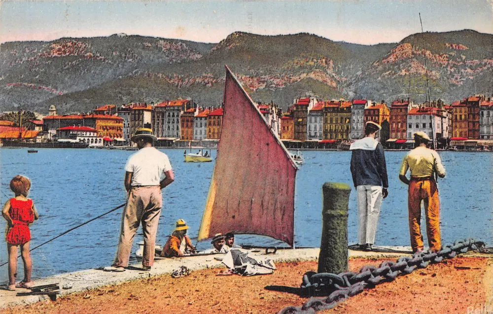 Toulon — Vue générale des Quais — éditeur Rella - Recto
