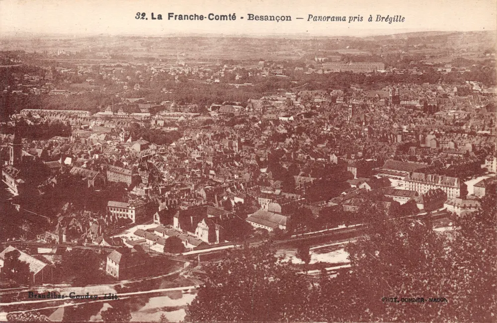 Besançon — Panorama pris à Brégille — éditeur P. JOST, COMBIER-MADON - Recto