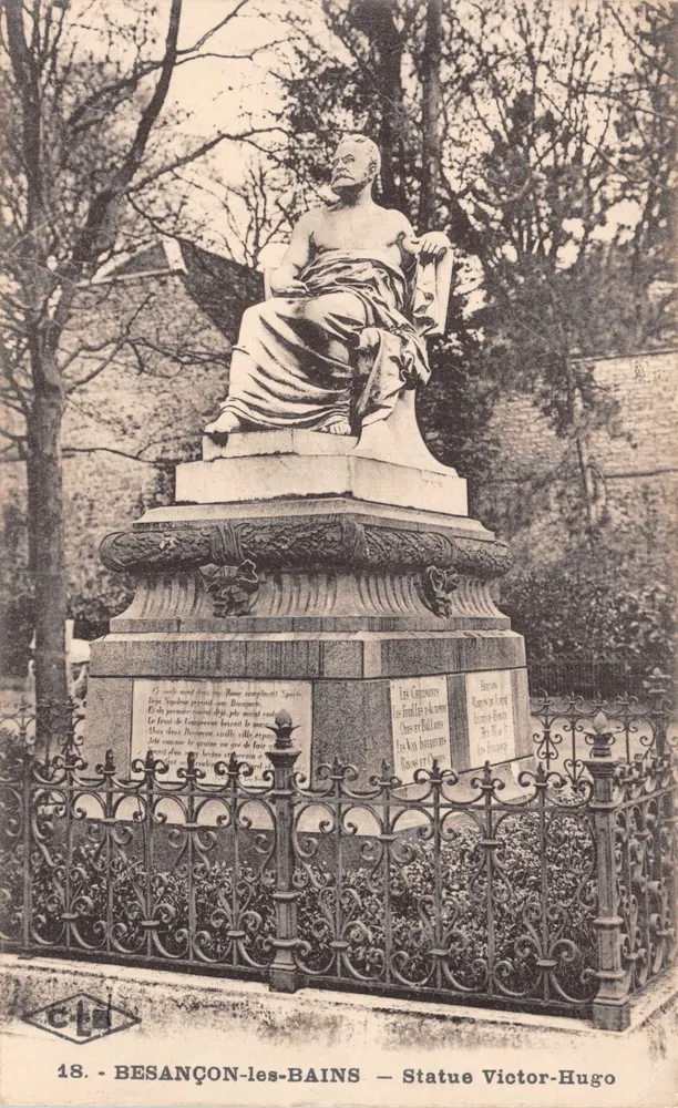 BESANÇON-les-BAINS — Ansicht der Statue Victor Hugo — Verlag C.T.D. Nr. 18 - Vorderseite