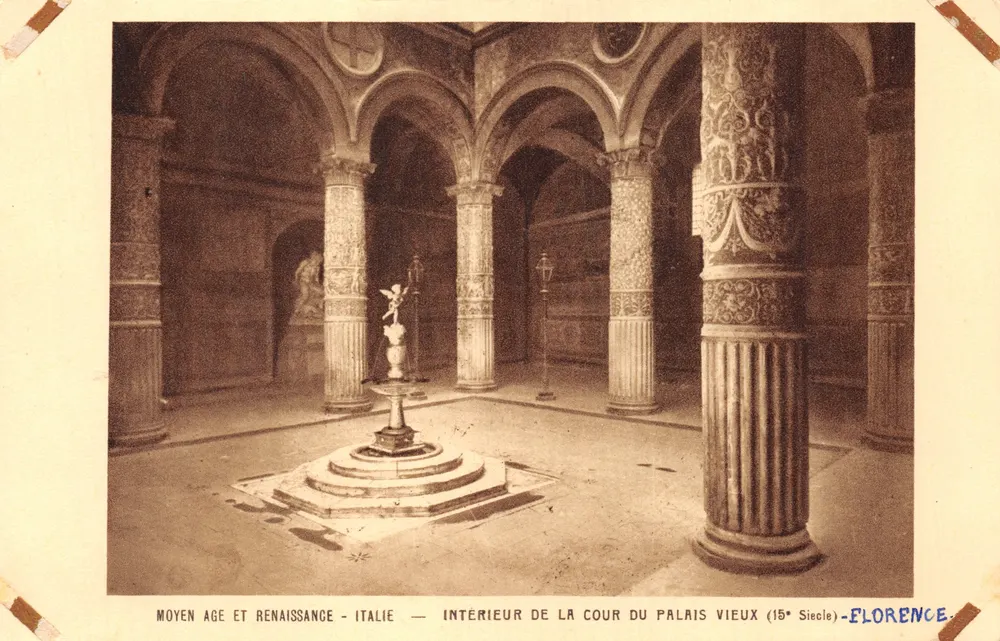 Innenansicht des Hofes des alten Palastes — Florenz — Verlag Braun & Cie, Druck Paris - Vorderseite