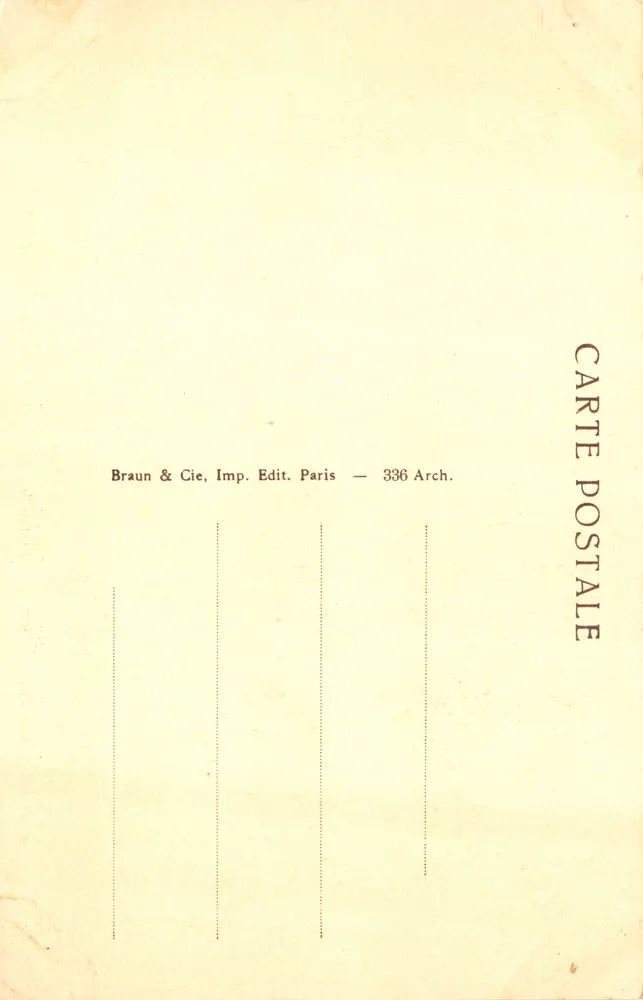 Innenansicht des Hofes des alten Palastes — Florenz — Verlag Braun & Cie, Druck Paris - Rückseite