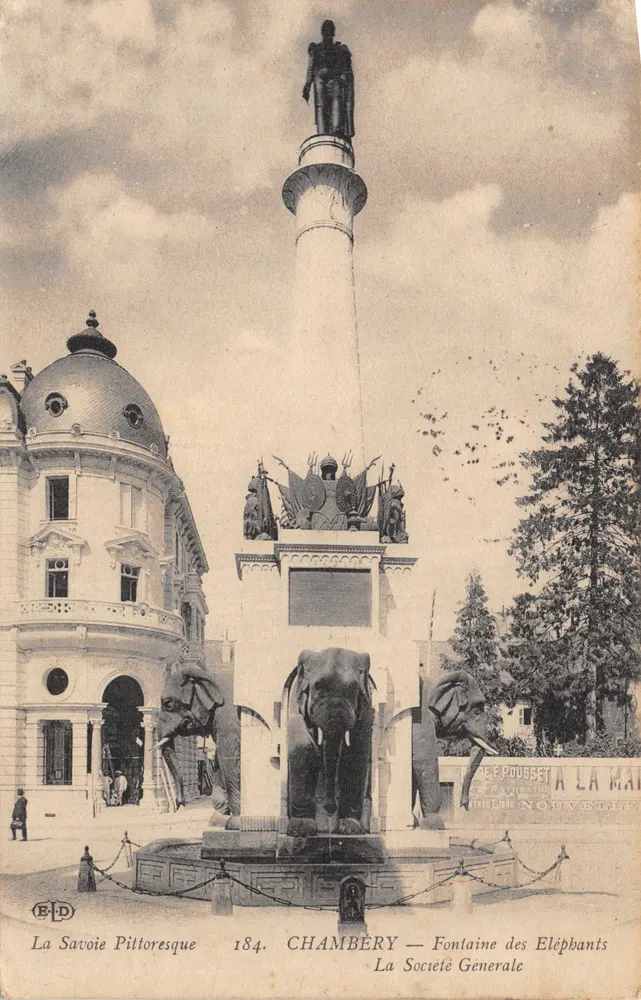 Chambéry — Fontaine des Éléphants — La Société Générale - Vorderseite