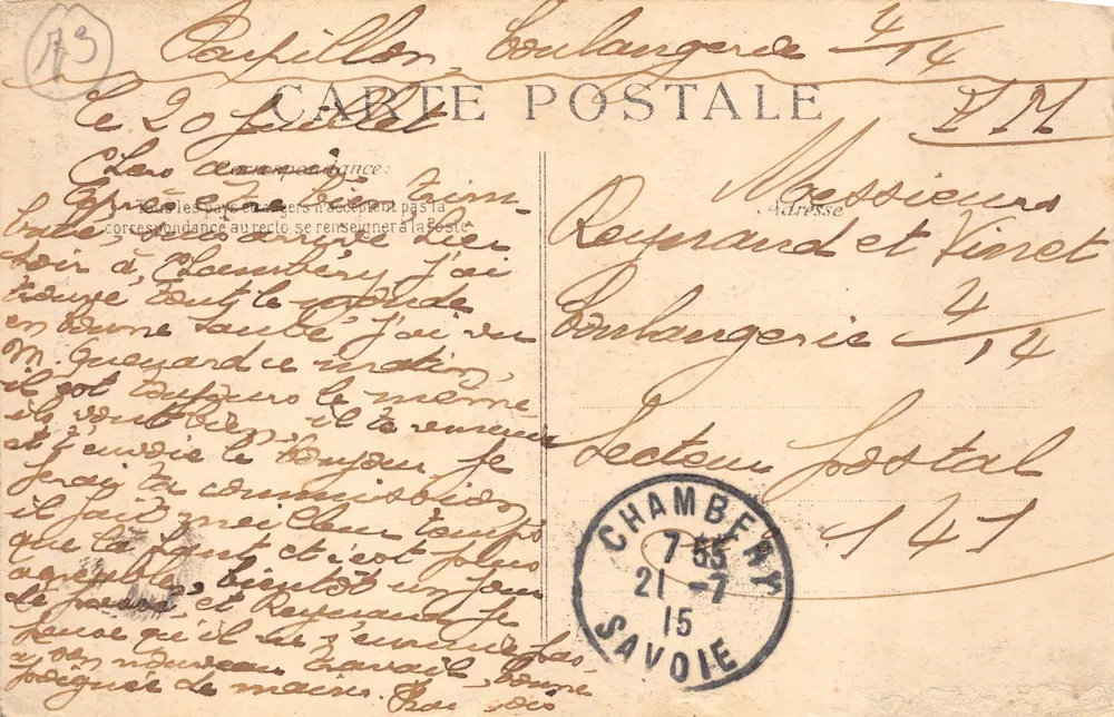 Chambéry — Fontaine des Éléphants — La Société Générale - Rückseite