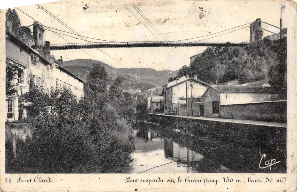 Saint-Clauade — Hängbrücke über den Cacon (Länge 150 m., Höhe 50 m.) — Verlag Cap - Vorderseite