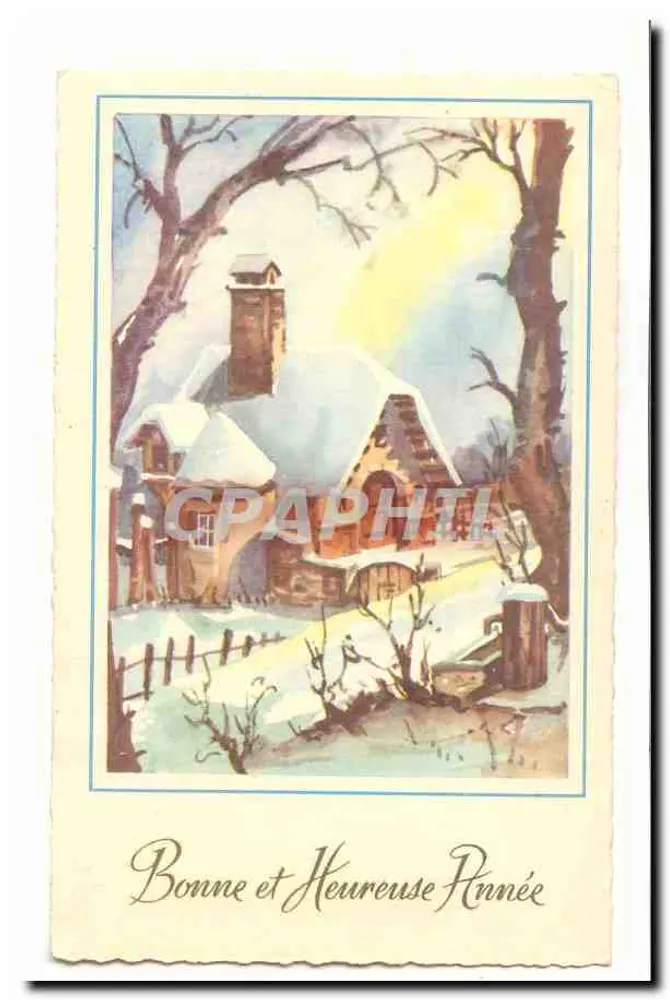 Schneeverwehter Schloss — Frohe Weihnachten — Verlag nicht sichtbar - Vorderseite