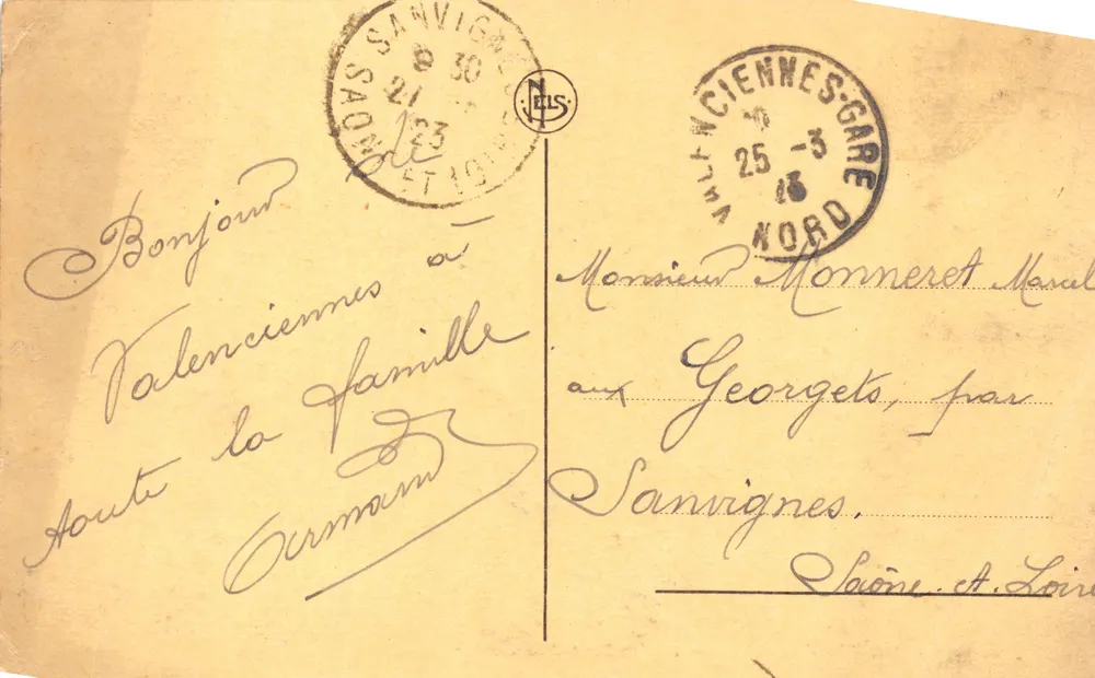 Valenciennes — Portal der Kirche Notre-Dame — Verleger N. LEIS - Rückseite