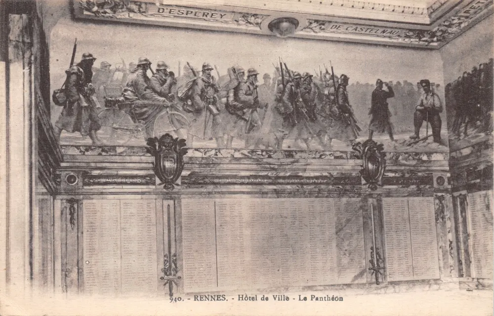 Rennes - Rathaus - Der Pantheon — militärische Fresko und Denkmal - Vorderseite