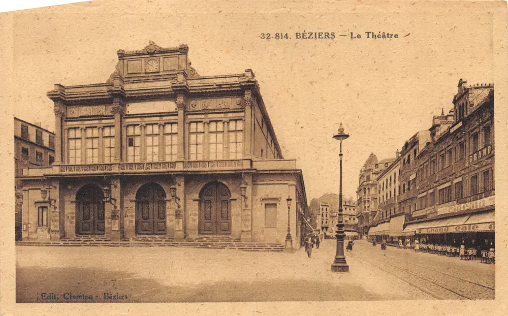 Béziers — Ansicht des Theaters — Verlag Clareton in Béziers, Nr. 32.814 - Vorderseite