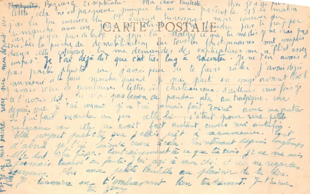 Béziers — Ansicht des Theaters — Verlag Clareton in Béziers, Nr. 32.814 - Rückseite