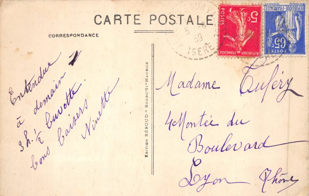 Bourg-St-Maurice — Kapelle Saint-Michel und Mont-Pourri — Edition Béroud - Rückseite