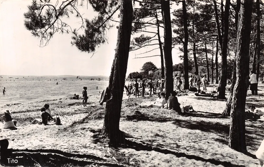 Strand von Andernos-les-Bains — Ansicht unter den Kiefern — Verlag Tito - Vorderseite