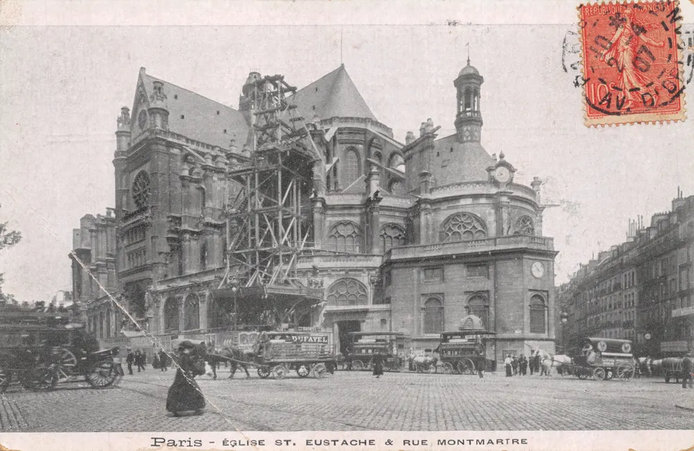 Paris - Kirche Saint-Eustache & Rue Montmartre — Verlag DUFAYEL, Seriennummer nicht sichtbar - Vorderseite
