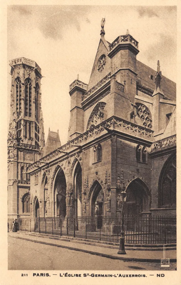 Paris — Ansicht der Kirche Saint-Germain-l'Auxerrois — Verlag Letellier, Nr. 211 - Vorderseite